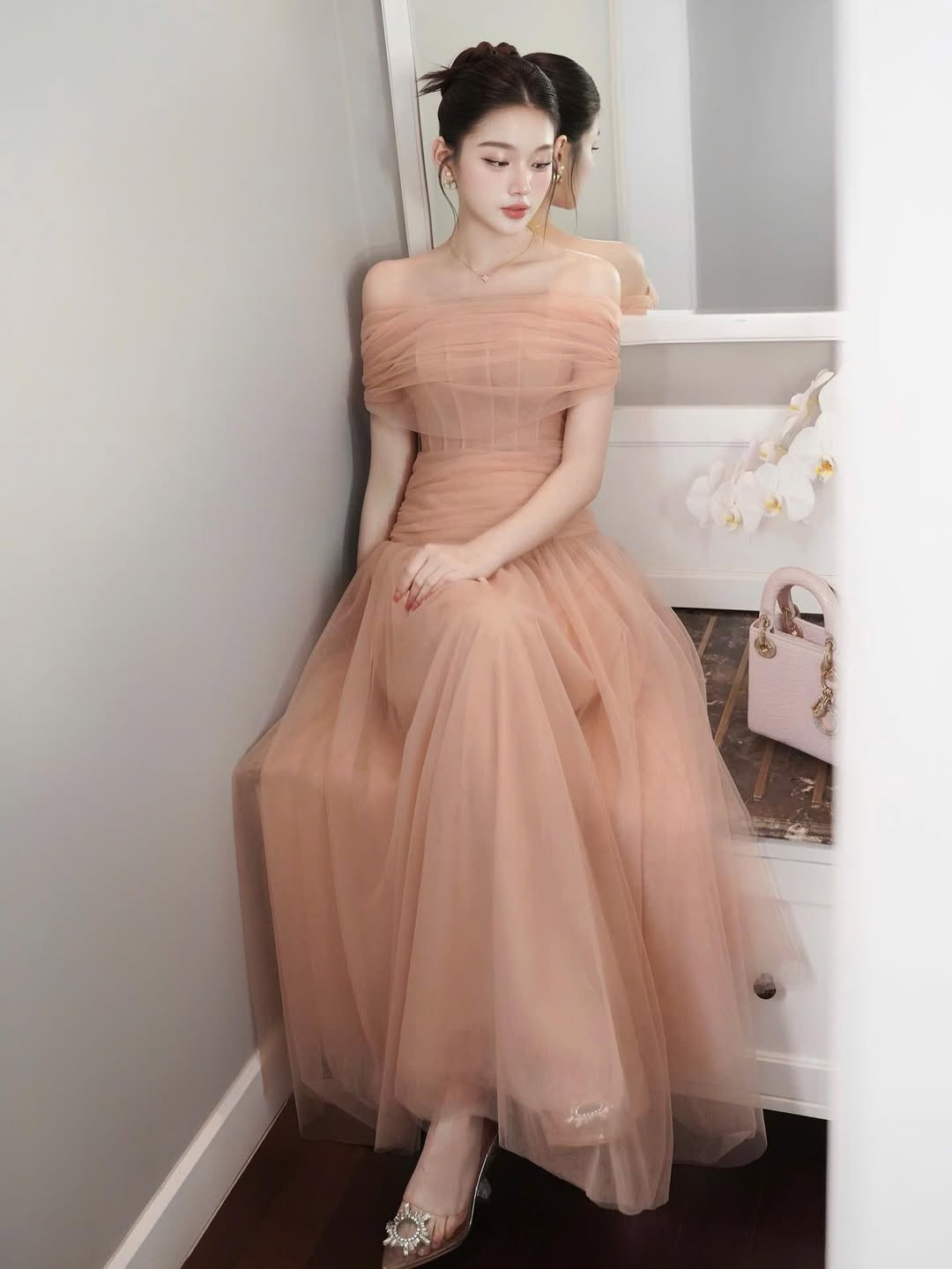 Peachy Tulle Dress