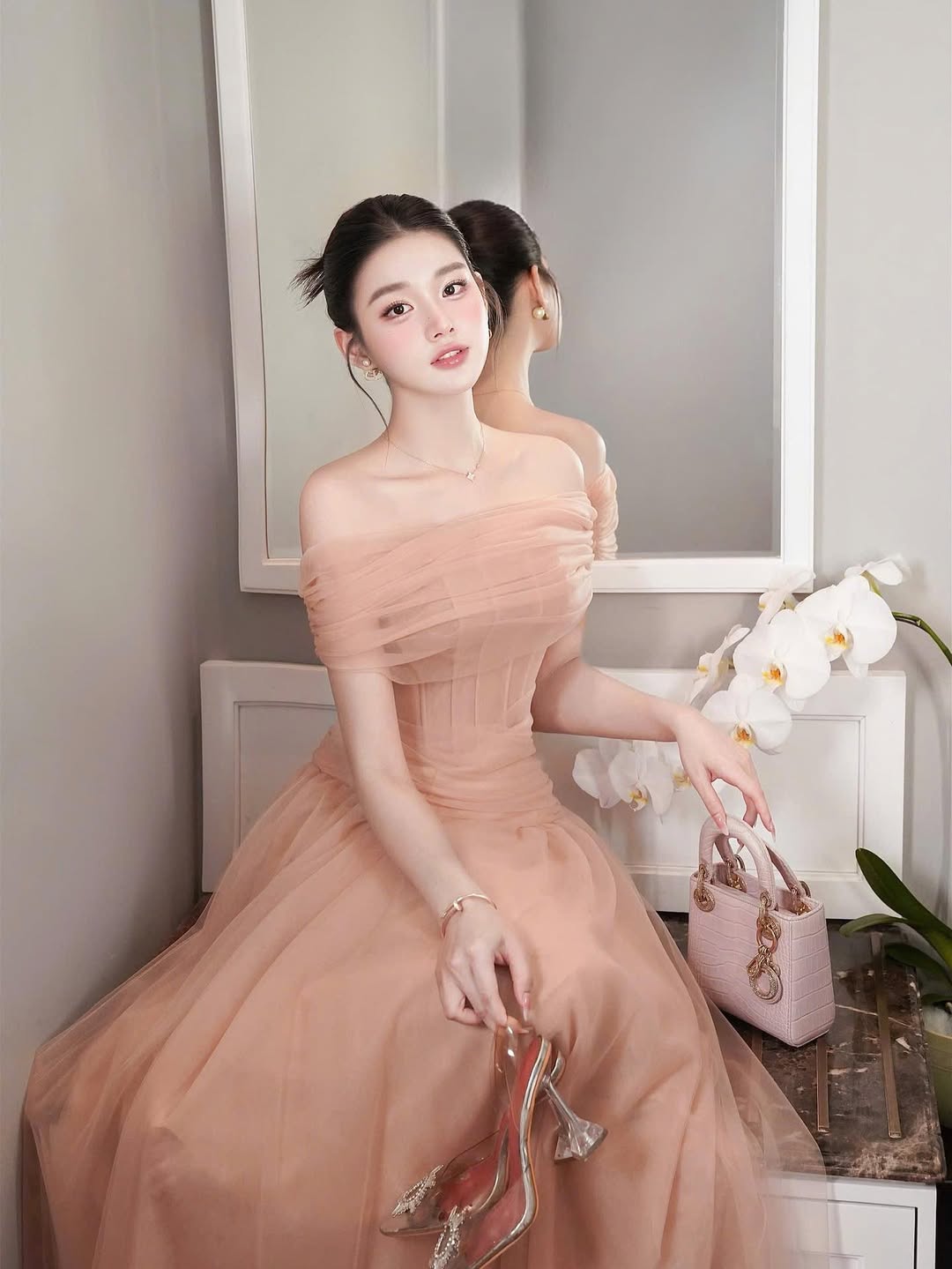 Peachy Tulle Dress